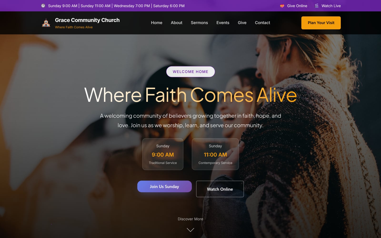 Church website template
