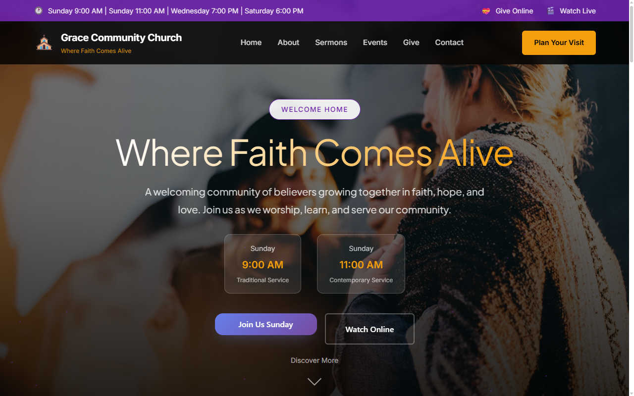Church website template