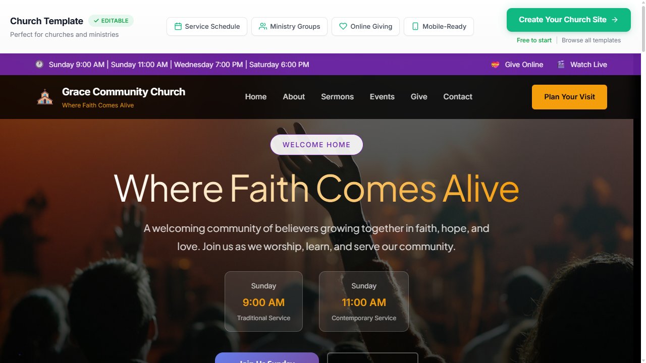 Church website template