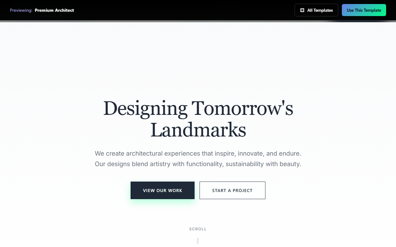 Premium Architect website template preview