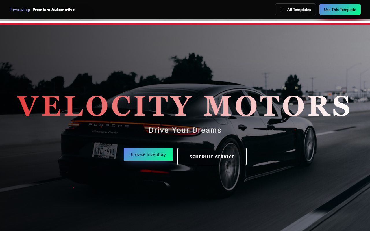 Premium Automotive website template preview