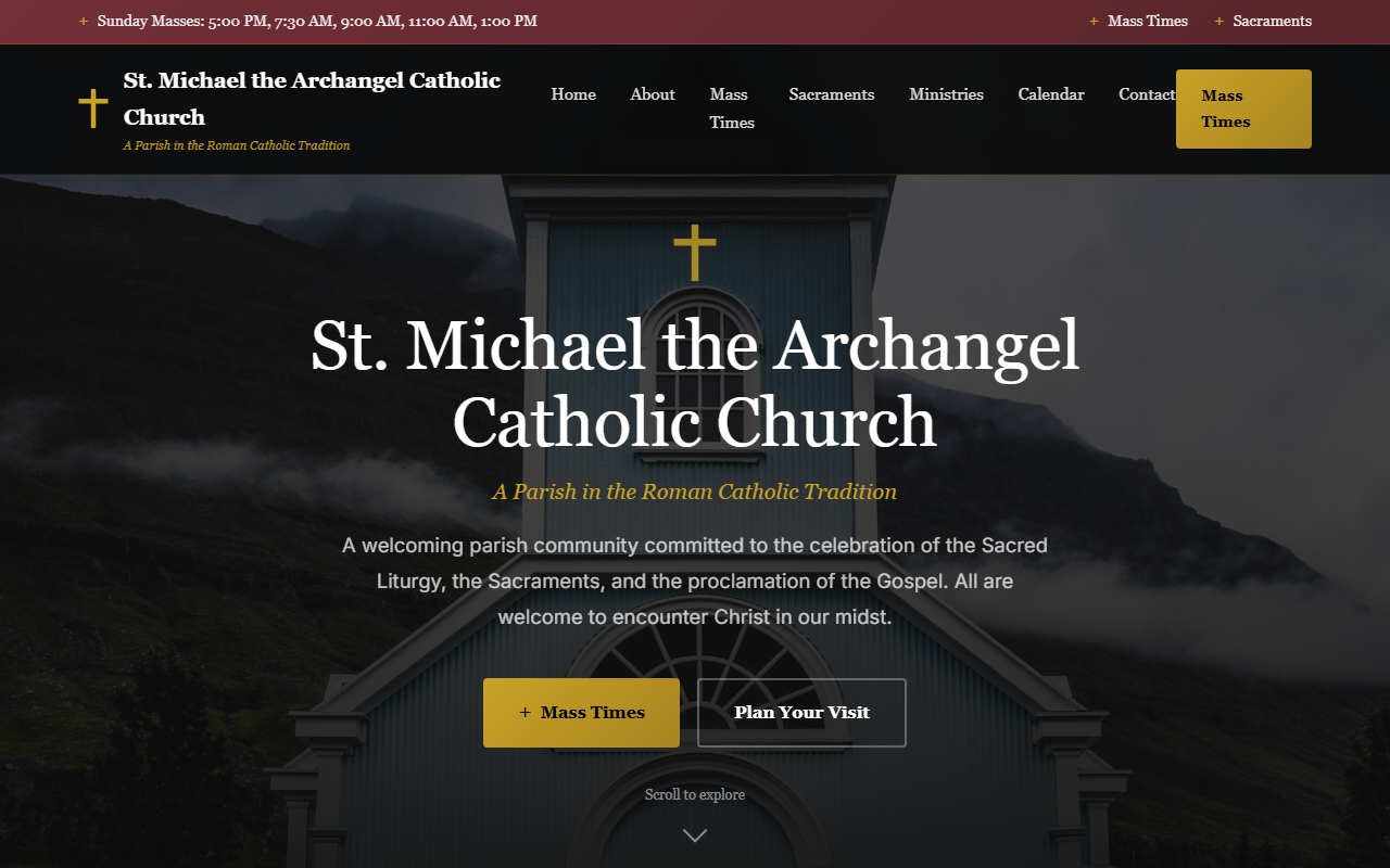 St. Michael Parish website preview