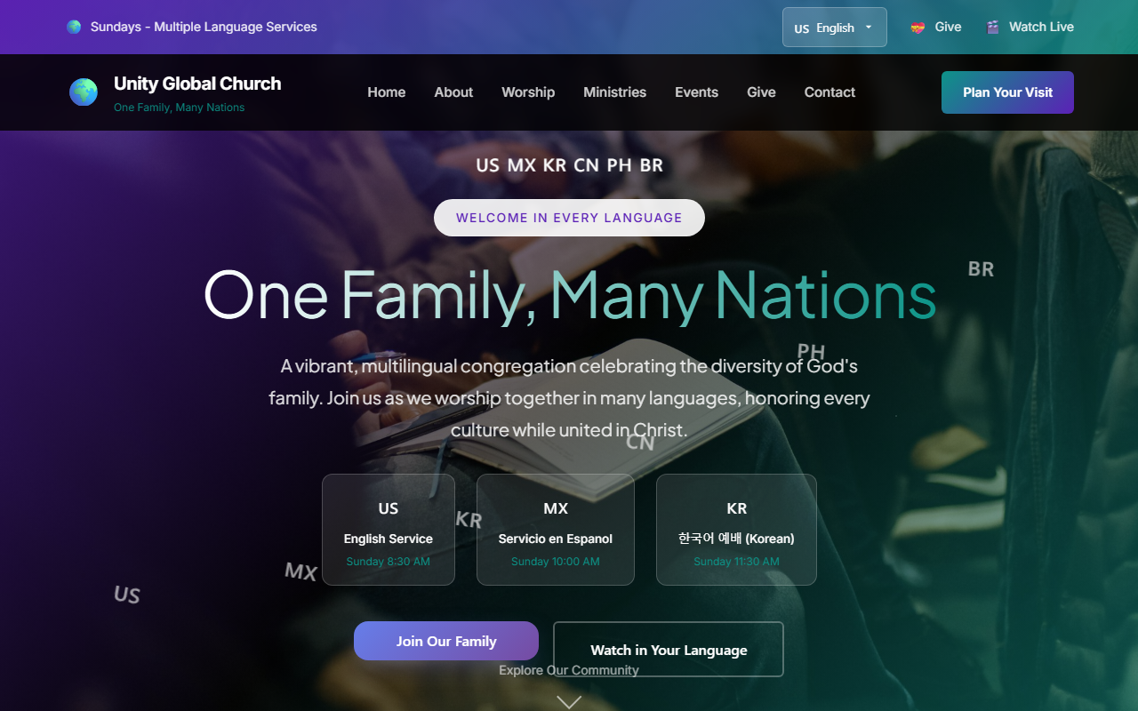 Unity Global website preview