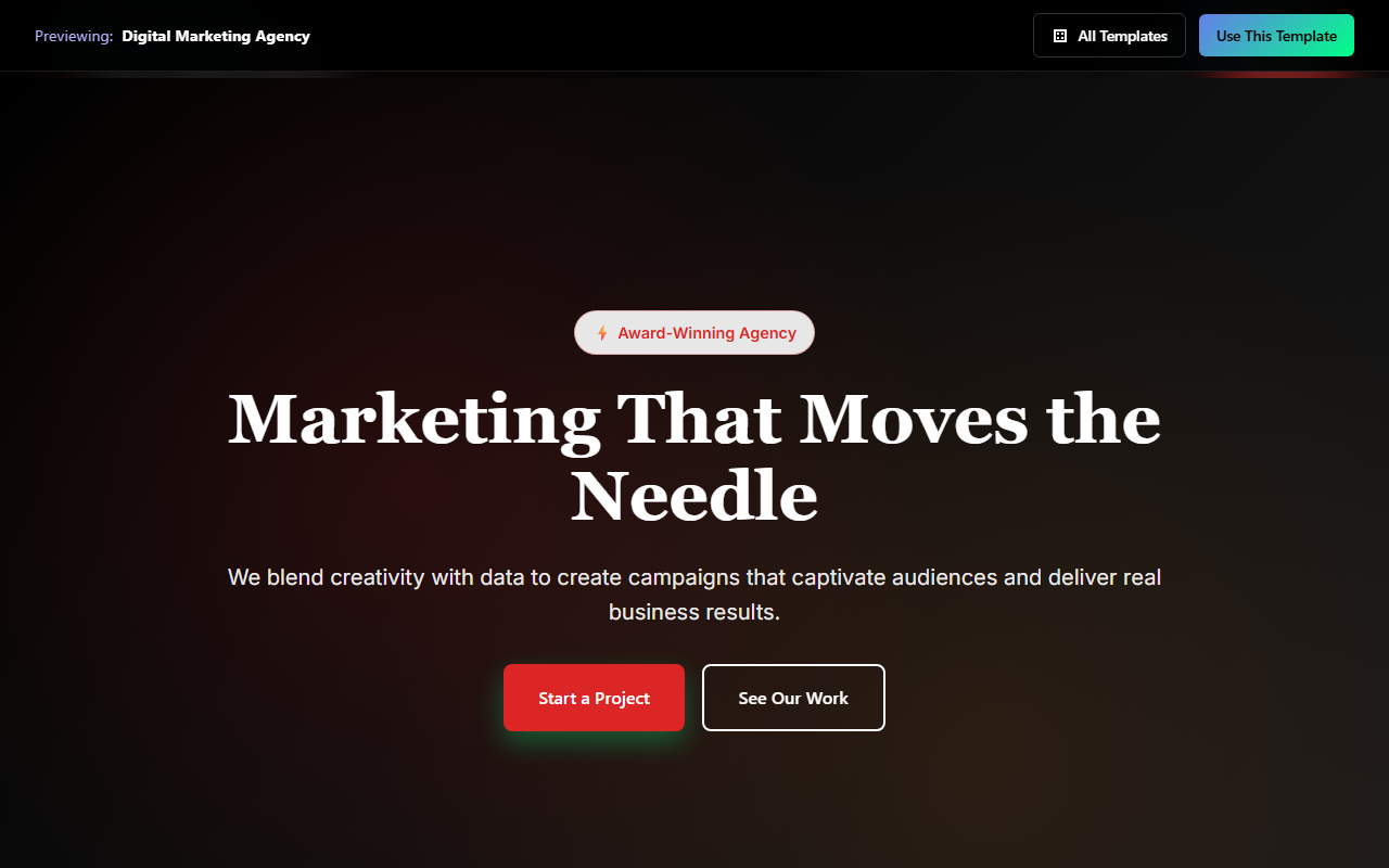 Digital Marketing Agency website template preview