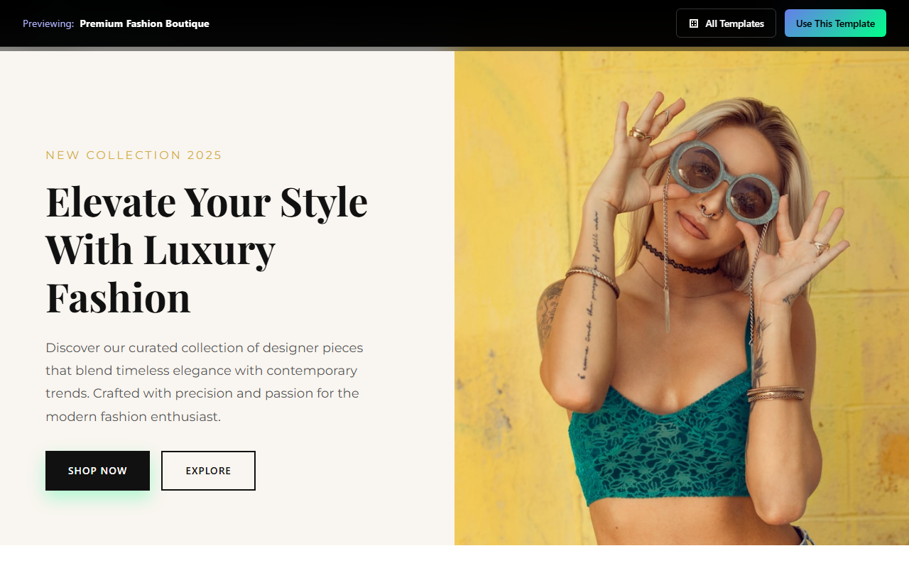 Premium Fashion Boutique website template preview