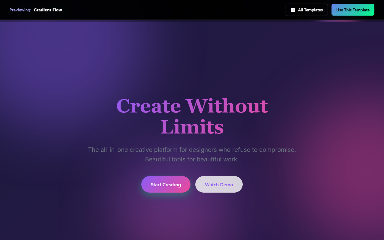 Gradient Flow website template preview