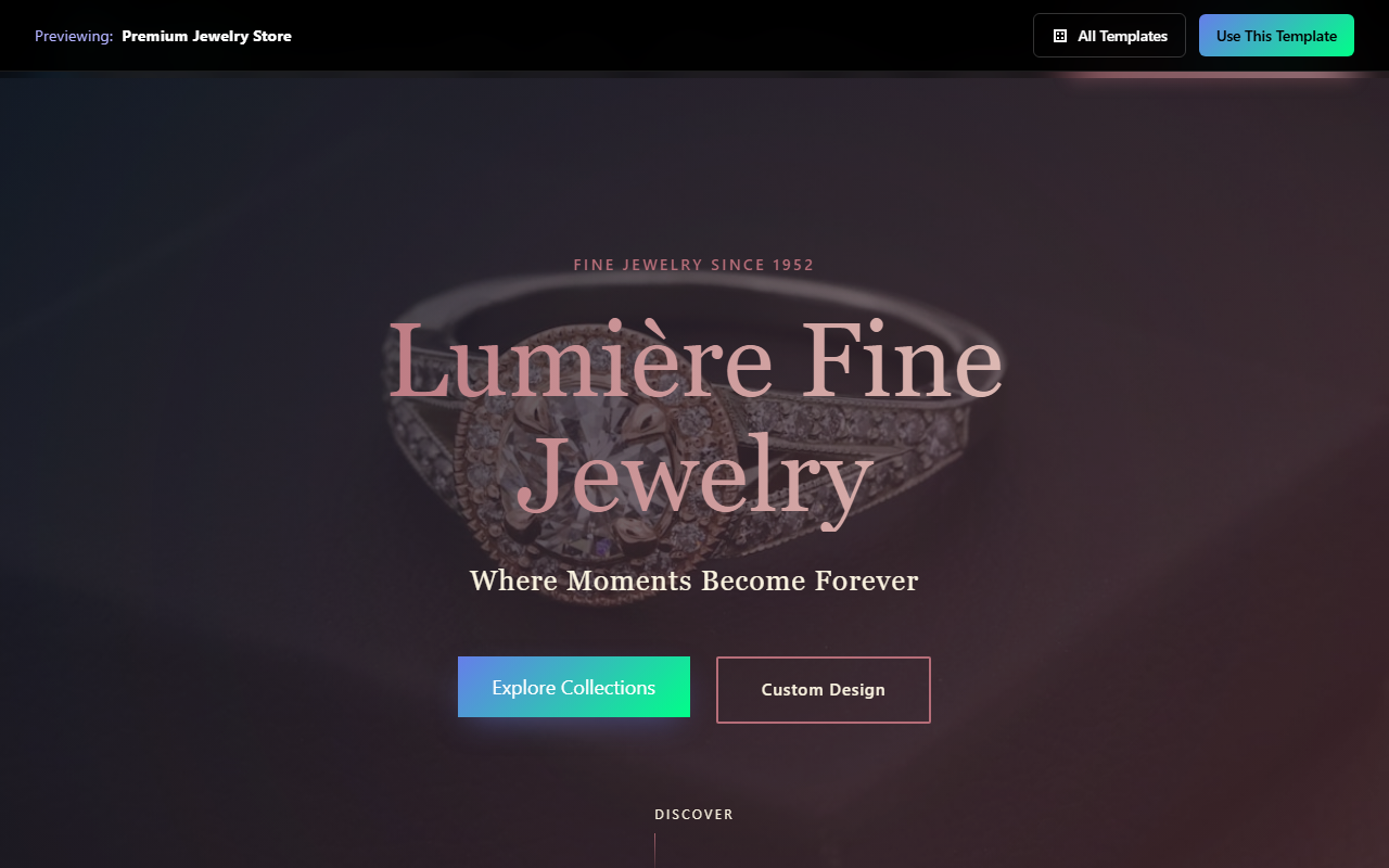 Premium Jewelry Store website template preview