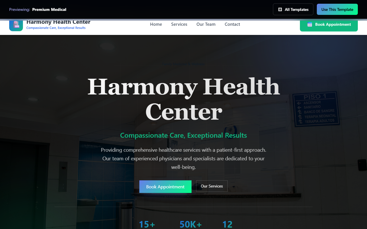 Premium Medical website template preview