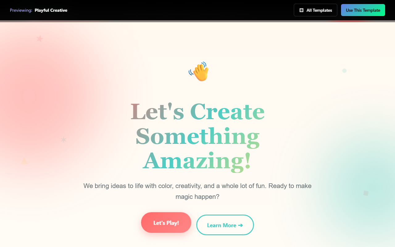 Playful Creative website template preview