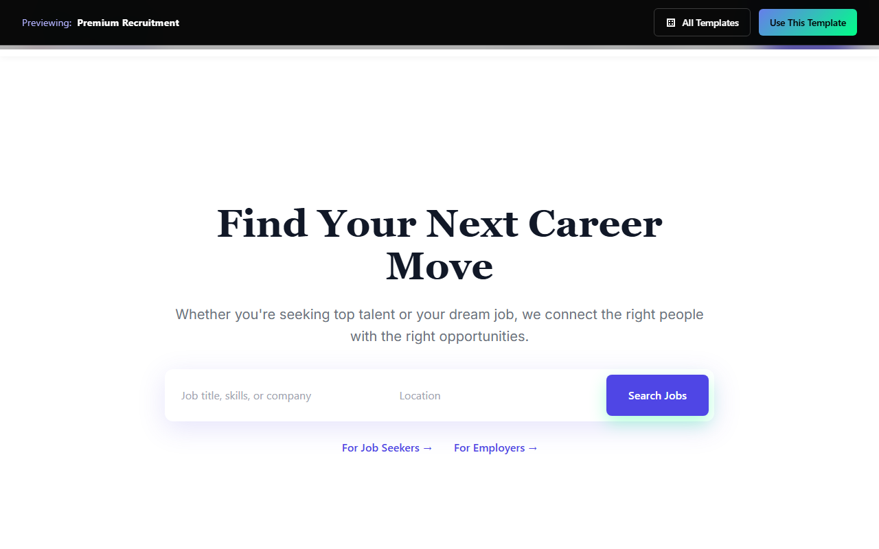 Premium Recruitment website template preview