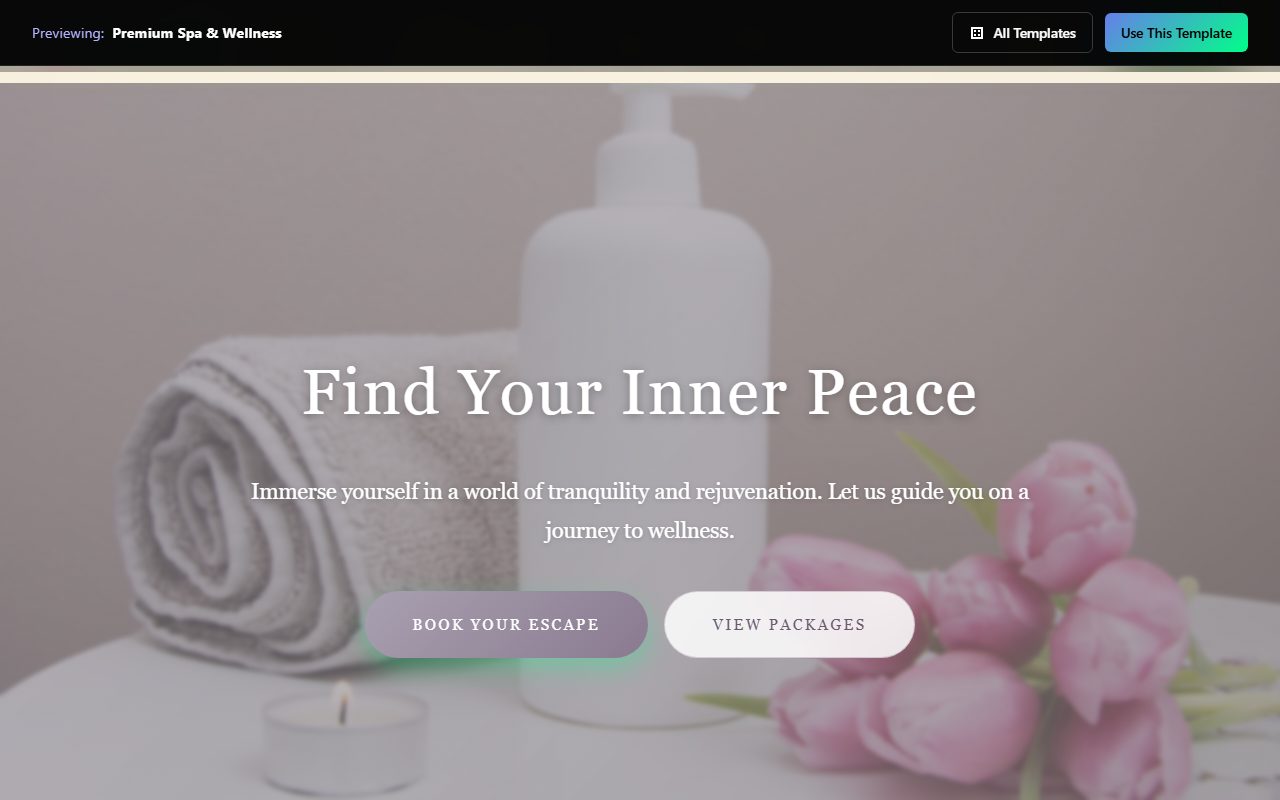Premium Spa & Wellness website template preview